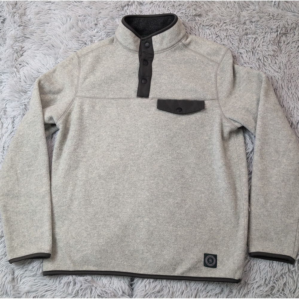 G.H. Bass Sweatshirt Mens S Half Snap Comfort Casual Preppy Soft Athletic Fleece